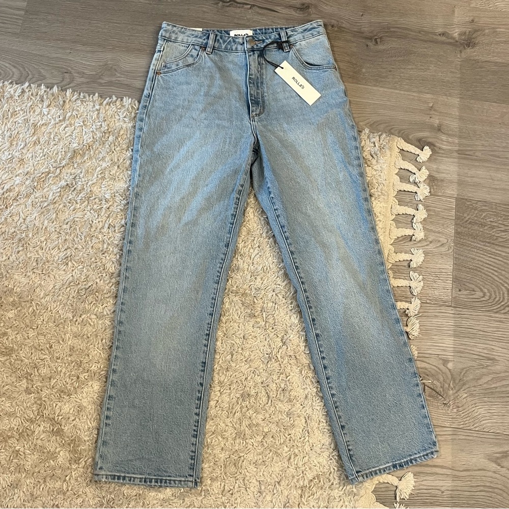 ROLLA'S Light Blue High-Rise Straight Jeans